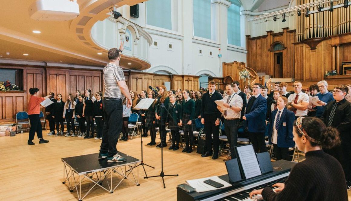 Young musicians perform in the Cumnock Tryst day of music-making